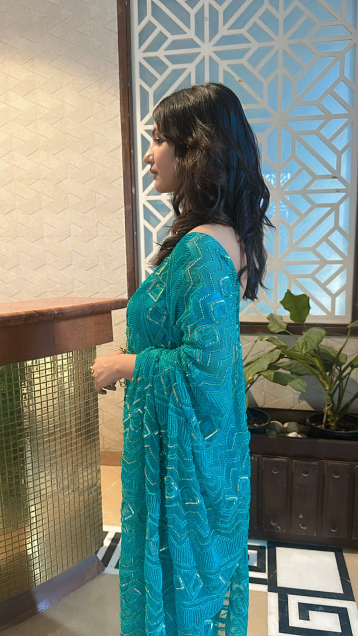 Aqua Elina Saree Set