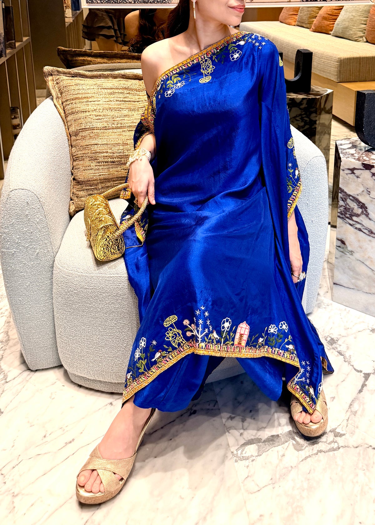 One Shoulder Kaftan Set