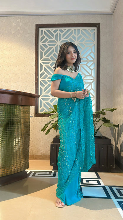 Aqua Elina Saree Set