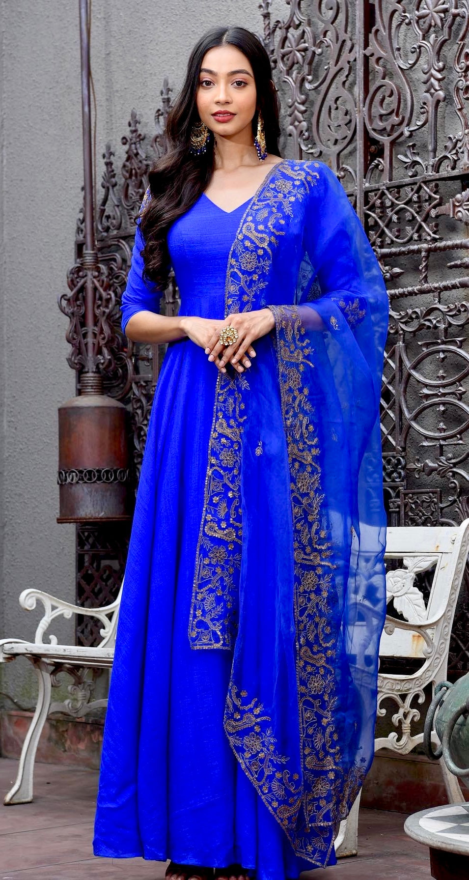 Sapphire Mist Anarkali