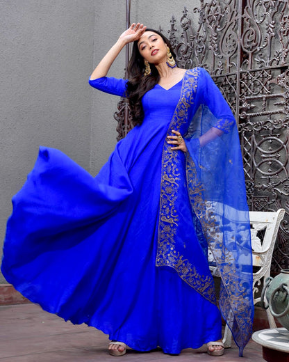 Sapphire Mist Anarkali