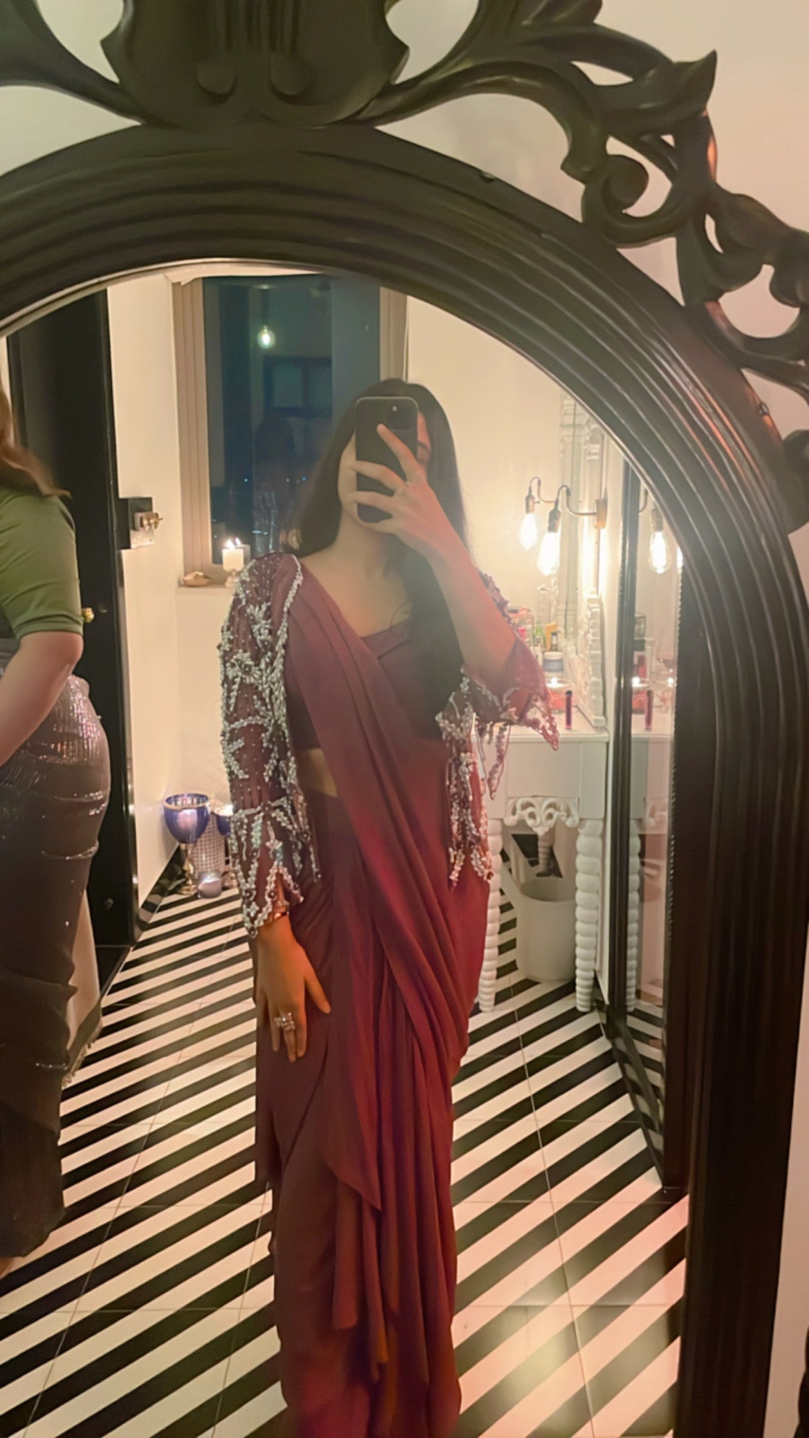 Amethyst Pre-Draped Jacket Saree