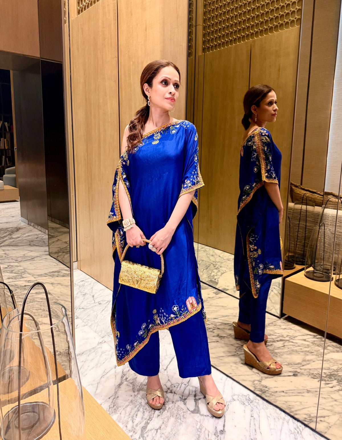 One Shoulder Kaftan Set
