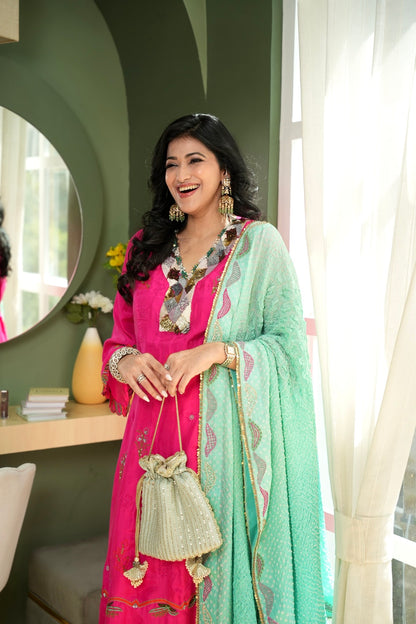 Pink & Mint Mehfil Set