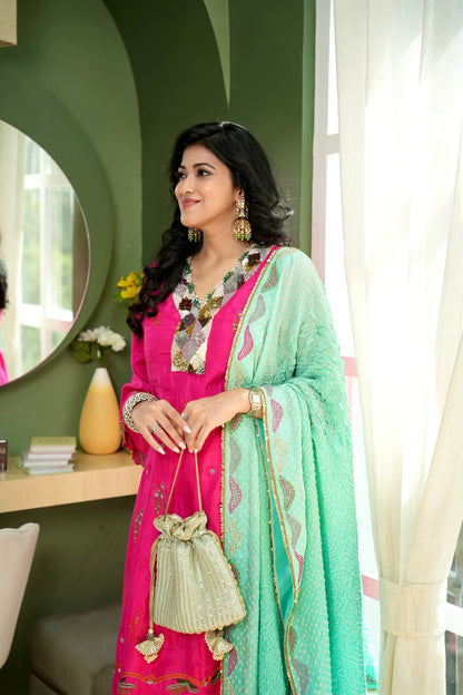 Pink & Mint Mehfil Set