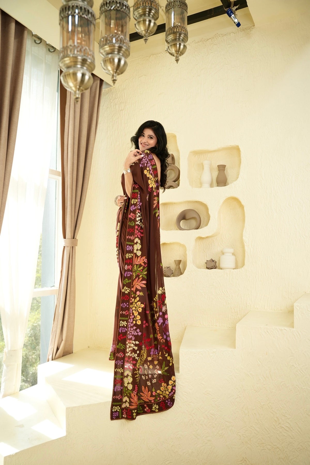 Moonlit Bloom Saree