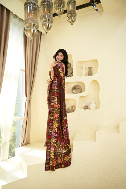 Moonlit Bloom Saree