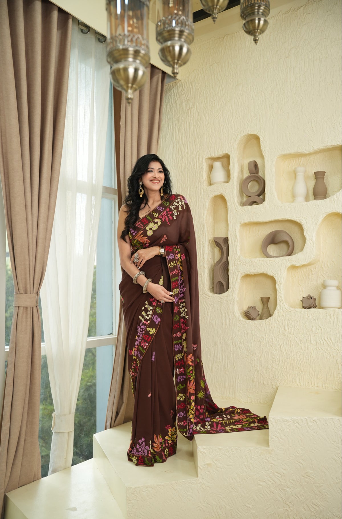 Moonlit Bloom Saree