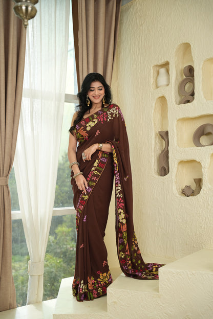 Moonlit Bloom Saree