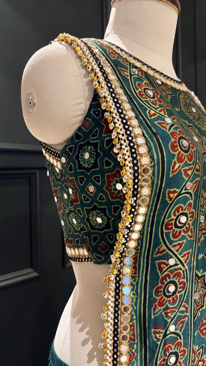 Ajrakh Indo-Western Set