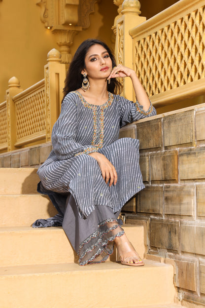 Grey Leheriya Set