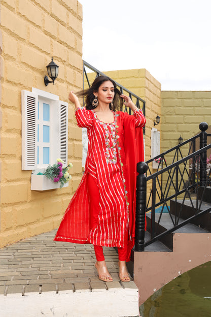 Red Leheriya Set