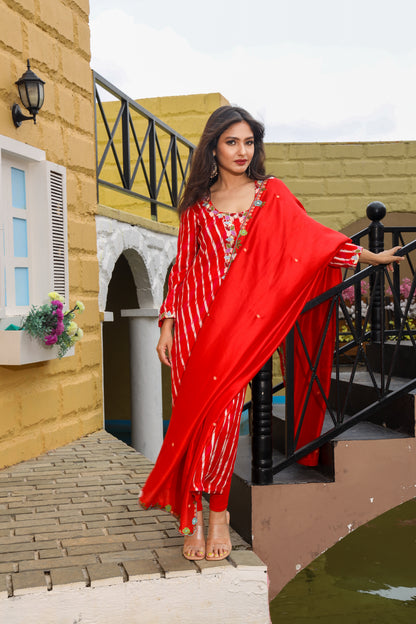 Red Leheriya Set