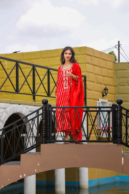 Red Leheriya Set