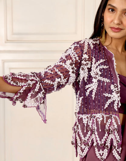 Amethyst Pre-Draped Jacket Saree